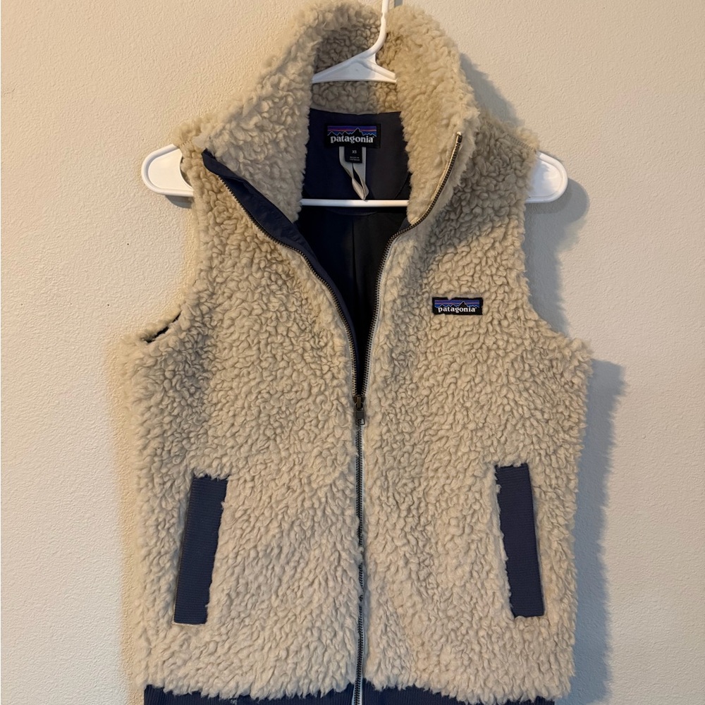 Women’s Patagonia Vest Dusty Mesa Deep Pile Fleece Vest Full Zip XS Gorpcore